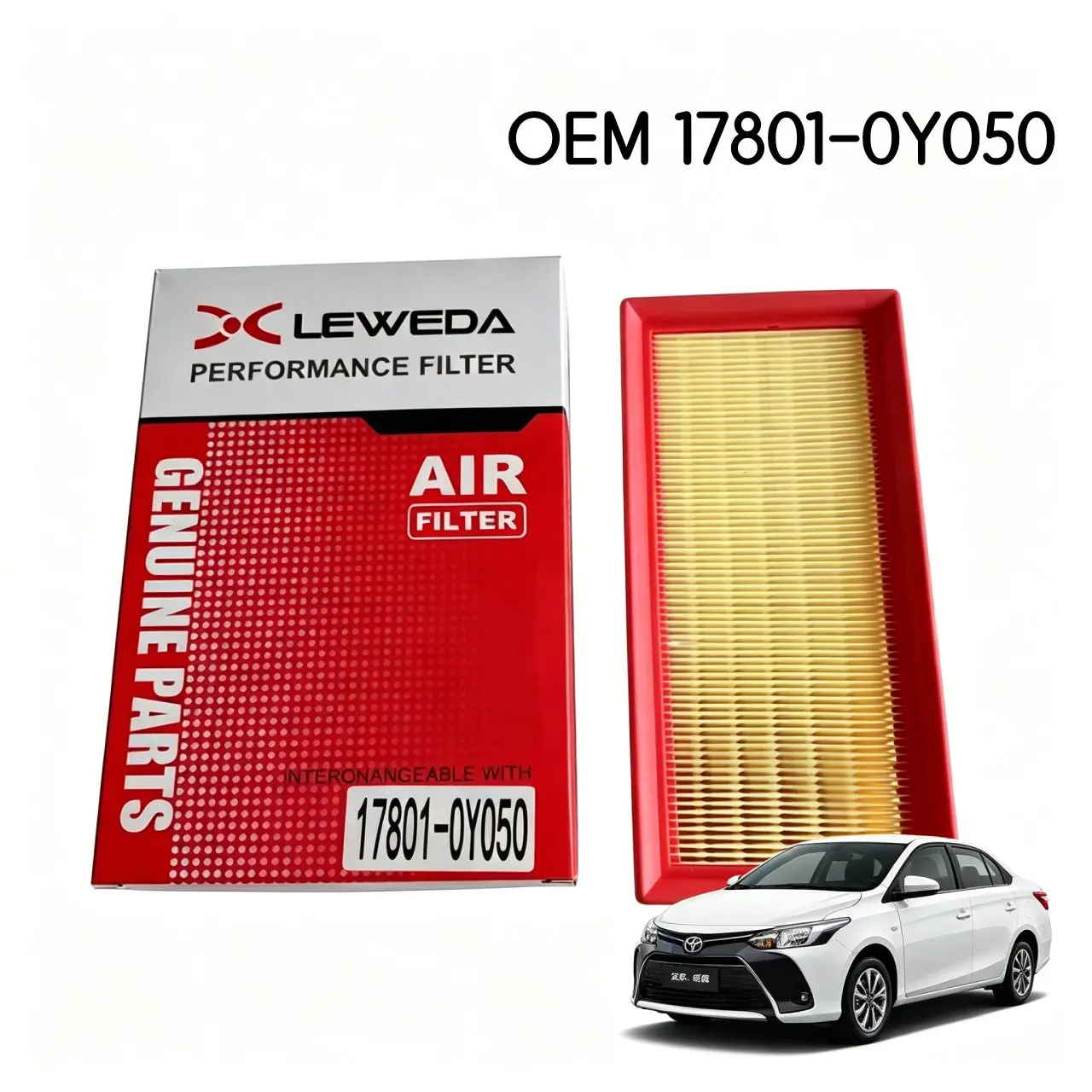 Replace OEM 17801-0Y050 Engine Air Filter For Mitsubishi Mirage Space Star 2012-2025 Toyota Vios 2013-2025 Car Performance Air F