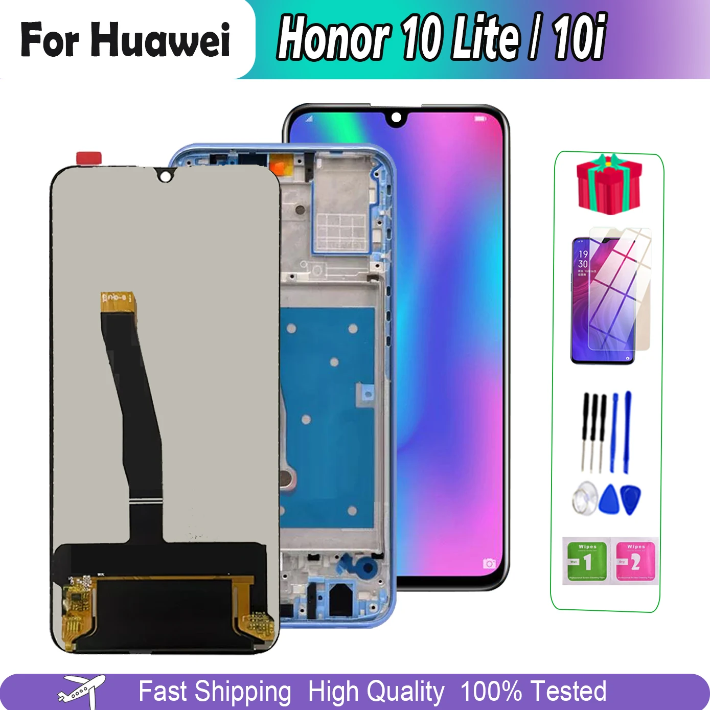 

Original 6.21"For Huawei Honor 10 Lite HRY-LX1 HRY-LX1T HRY-LX2 LCD Display Touch Screen For Honor 10i LCD Replacement Parts