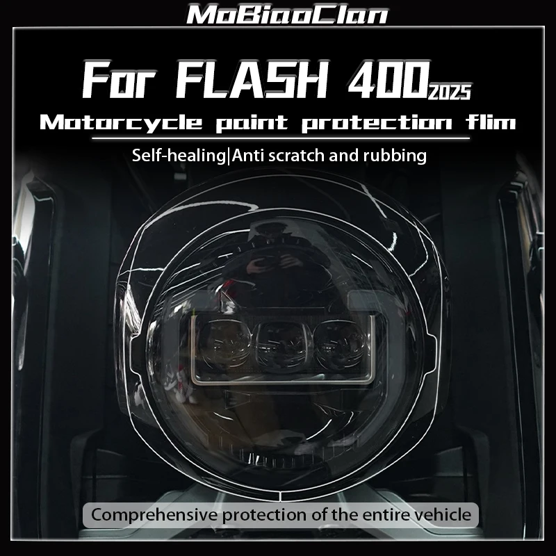 For QJMOTO FLASH 400 2025 Motorcycle Invisible Coat Protective Film Waterproof And Scratch Resistant Sticker Accessories