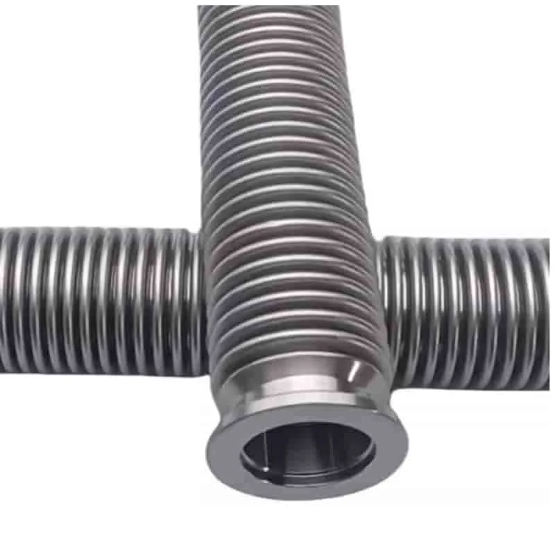 KF16 KF25 lengte 100mm-1000mm Hoge vacuümfleens flexibele slang / roestvrijstalen vacuüm gegolfde balgenpijp