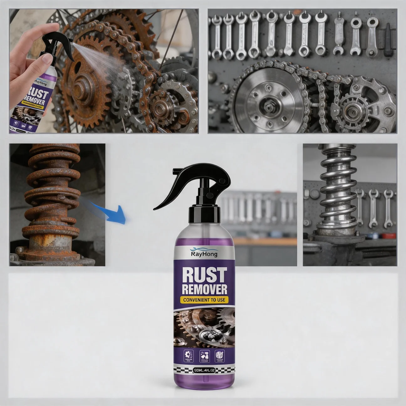 120ml Car Rust Remover Multifunctional Used for Removing Rust Providing Surface Protection on Iron Metal Surface Car Brake Pads