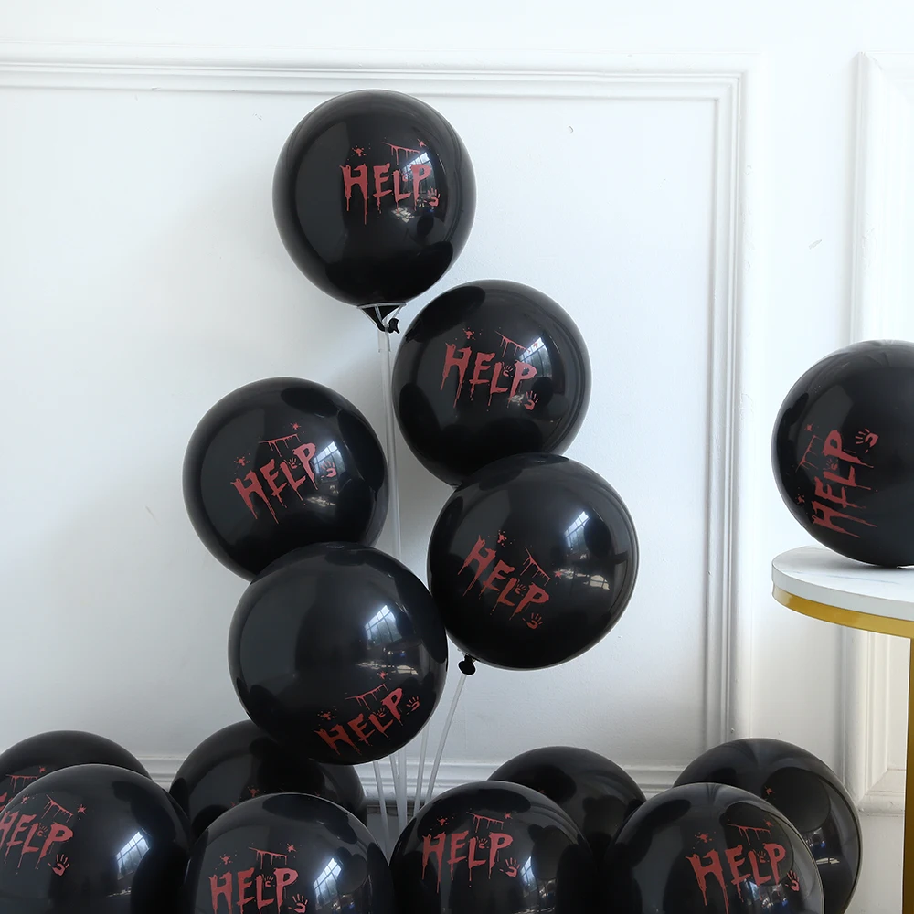121 قطعة أسود أحمر بالون الدموي جارلاند عدة الدم العين احباط بالون اليد الدموية مساعدة بالون هالوين الرعب حفلة عيد ميلاد ديكو