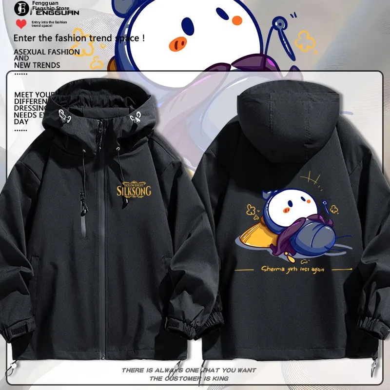 

Свободный ex Hollow Knight Silk Song Jaet Осенне-зимняя верхняя одежда с капюшоном Modern Sle из полиэфирного волокна Long Sve Zipper Cl...