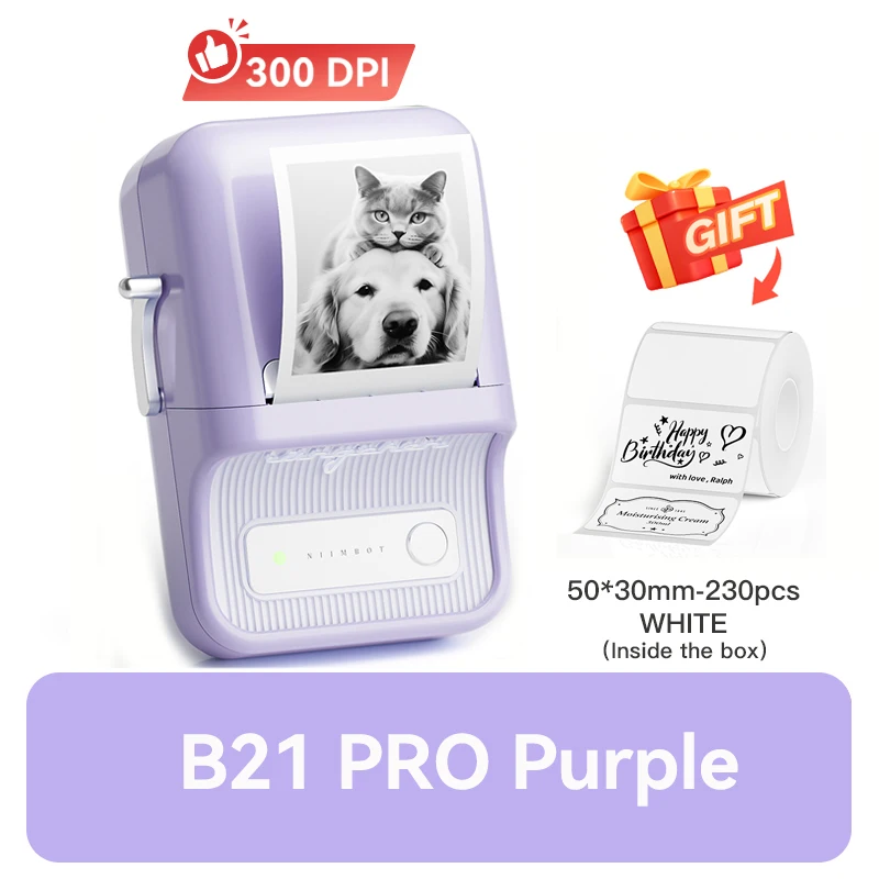 NiiMbot B21 B21 PRO Bluetooth zelfklevende labelprinters Mini thermische printer Draadloze barcodelabelmaker voor kantoorkleding