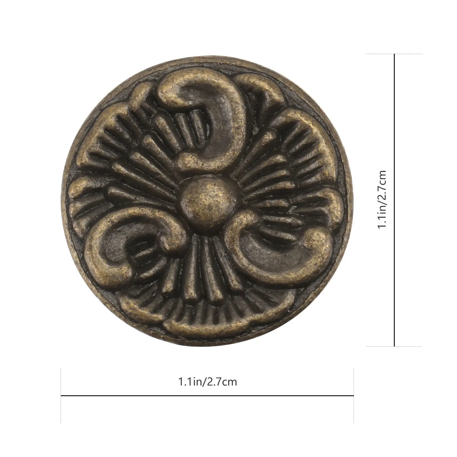 4Pcs Decorative Drawer Knobs Bronze Finish Zinc Alloy Cabinet Handles Single Hole Design for Kitchen Bathroom Wardrobe Retro