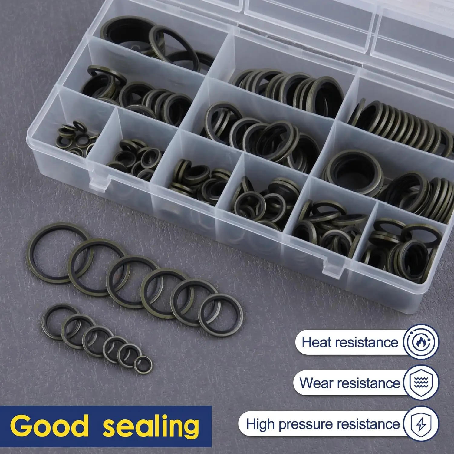 

245 шт., комплект металлических уплотнительных шайб, гидрарическая резина, уплотнительная прокладка для масляной трубы, метрическое металлическое комбинированное уплотнительное кольцо ﻿