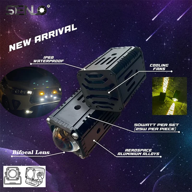 

SENLO Auto Grille LED Auxiliary Headlight Work Light Hi&Lo Spotlight Super Brighter Bike Fog Lamp12V Off Road Car Boat Truck