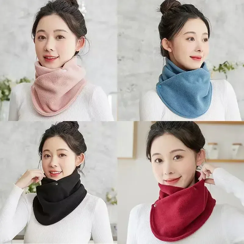 New Lamb Fleece for Women Scarves Winter Warm Fake Collar Scarf Plush Bib Snood Female Windproof Wrap Neck Protection Polar