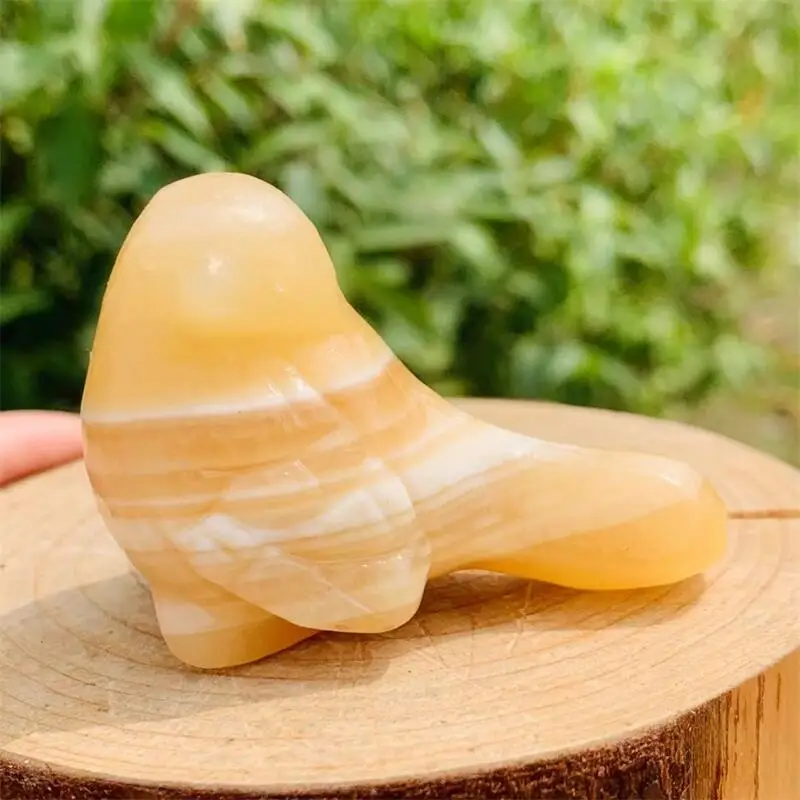Natural Yellow Calcite Bird Carving Room Decoration Healing Crystal Animal Figurine Reiki Carved Stones Gift 1PCS
