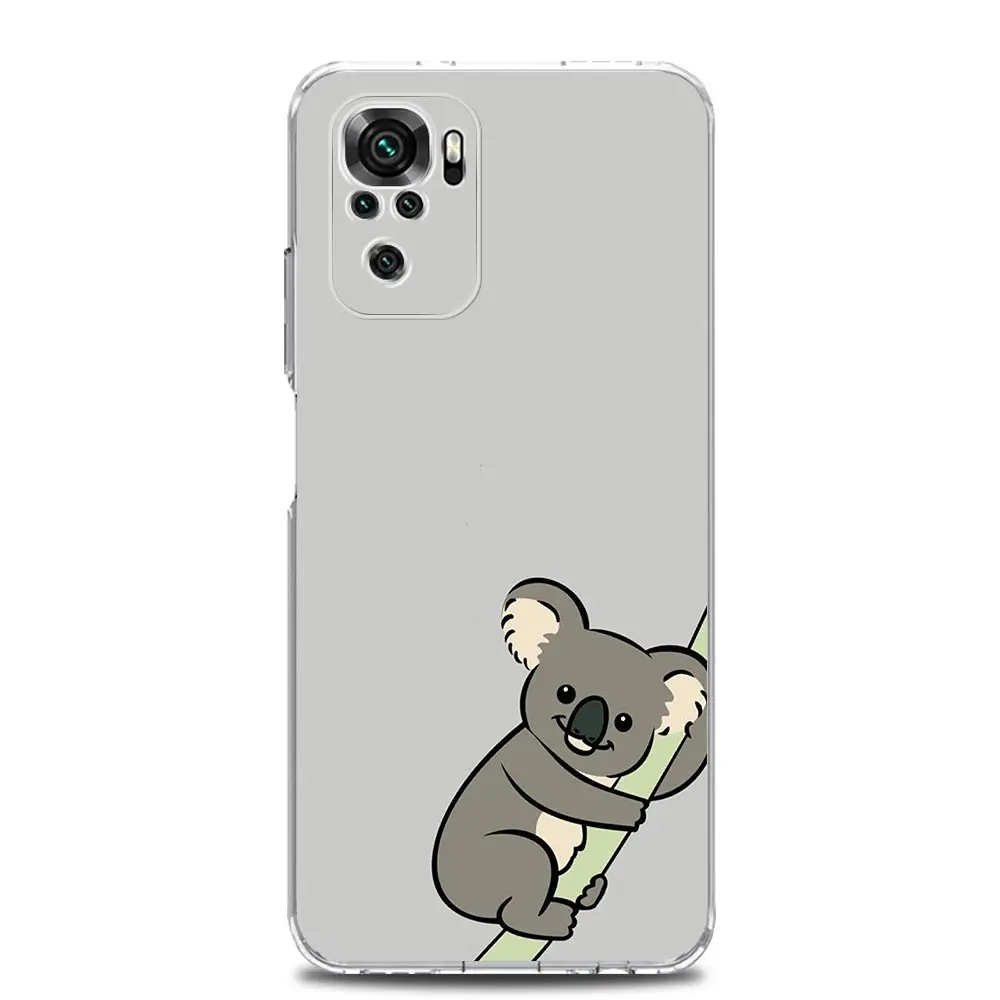 Custodia per telefono per Xiaomi Redmi Note 14 13 12 4G 9 8 10 11 Pro Plus 5G 14C 13C 12C 10C 9C 9A Trasparente morbida TPU Cover Koala