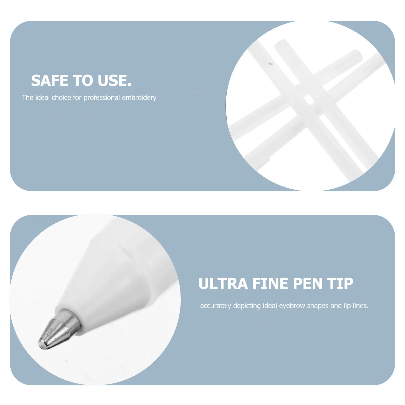 Afbeelding 5: 4 stuks wenkbrauw microblading positioneringspen waterdichte witte huidmarkeringen make-up permanente omtrek mapping tools tattoo markering