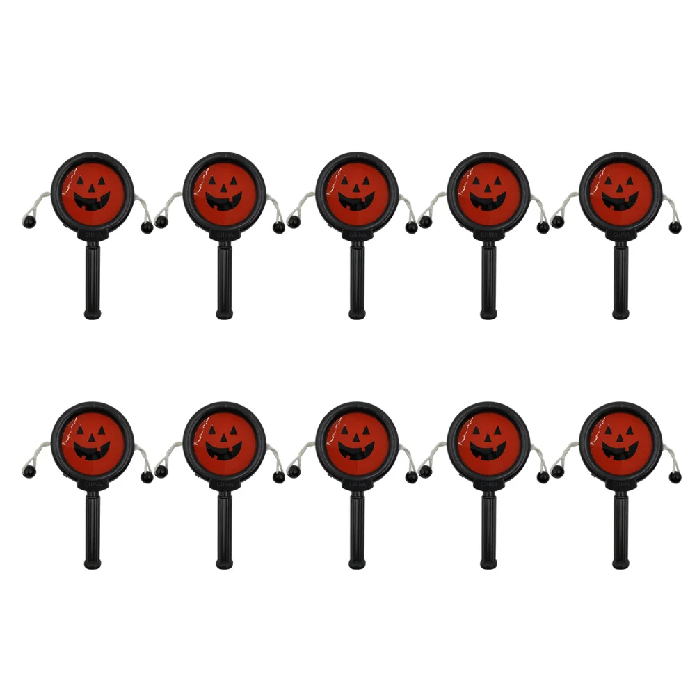 10pcs Halloween Pumpkin Rattle Drum Baby Shaking Lightweight Musical Instrument For Infant Hand-Eye Coordination Kids Gift