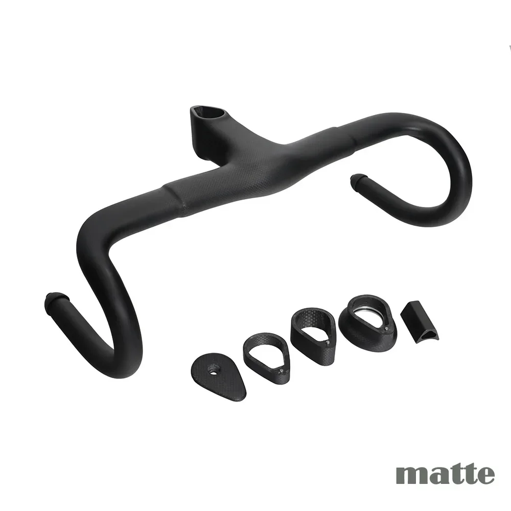 Integrated Road Bicycle Handlebar OEM Full Carbon Fiber For Aero F10 1K Width 400-440mm Stem 90-120mm Bicycle Parts