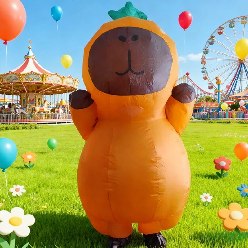 

Capybara Cosplay Inflatable Costume Adult Cartoon Animal Capybara blow up Suit Carnival Christmas Performance Inflatable Costume