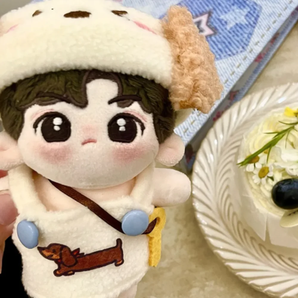 

Шляпа для щенка, 10 см, хлопковая кукольная одежда, комплект для собак, платье на бретельках, одежда для куклы, наряд, прекрасный креативный комплект одежды для куклы, 10 см, хлопковая кукла