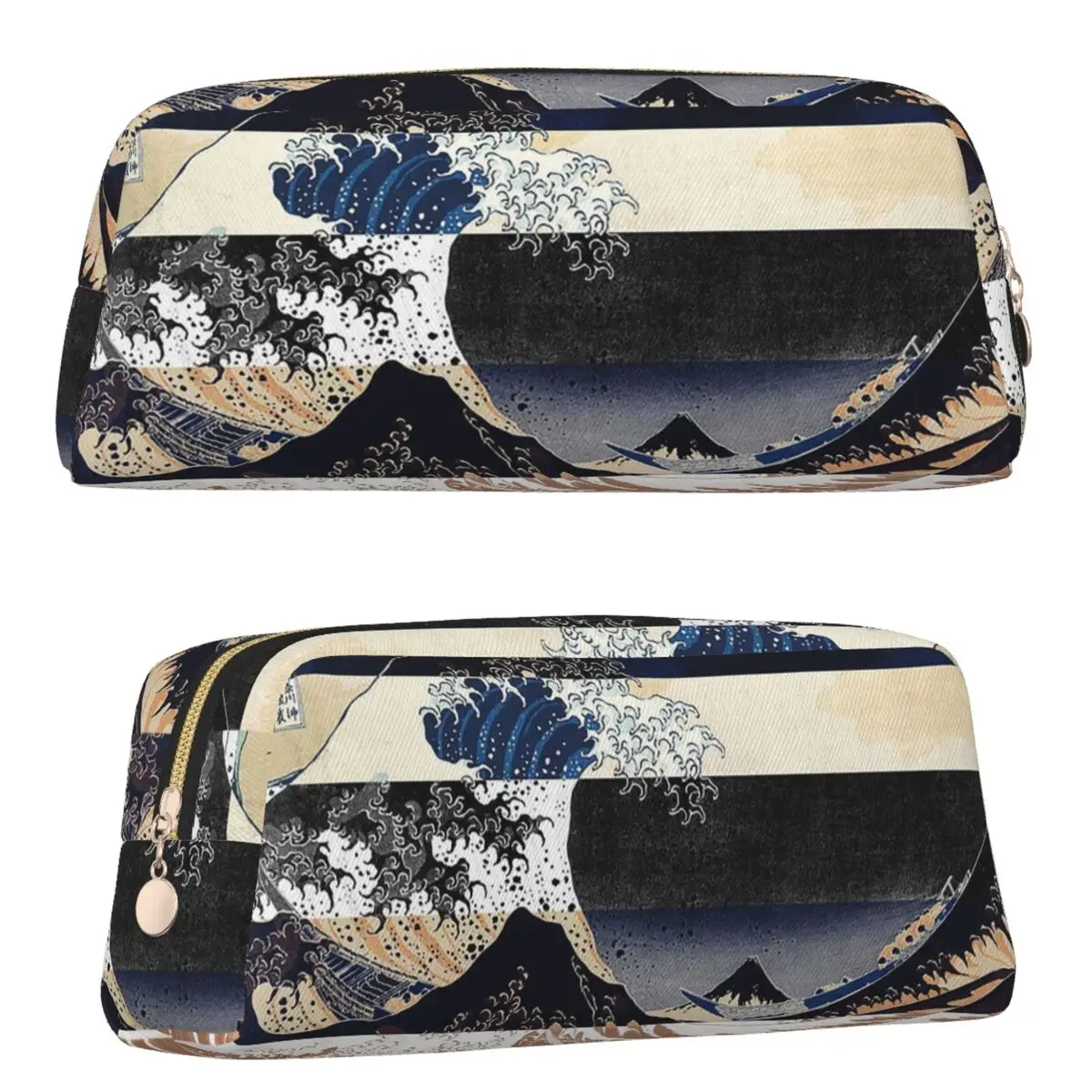 Great Wave Off Kanagawa Color Glitch Pencil Cases for Student Gifts Pen Box Pencil Bag Pencil Pouch Pen Holder