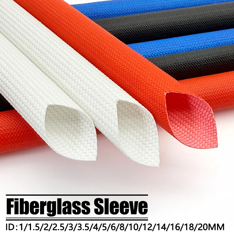 Silicone Coated Fiberglass Braided Sleeve 1~20mm 200 Deg C 1.5KV High Voltage Insulation Tube for Wiring Cable Protection