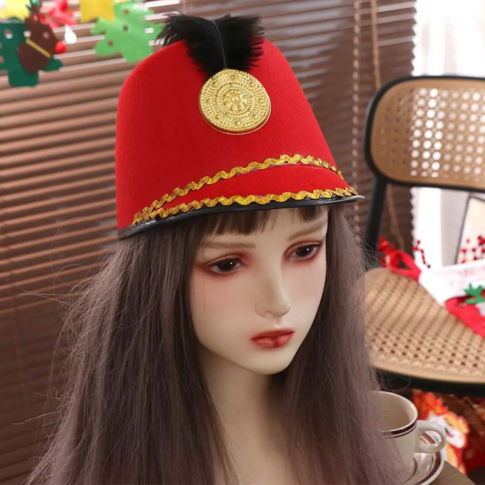 Dress Up Marching Band Hat Sun Protection With Parade Uniform Hat Circus Ringmaster Role Play Drum Major Hat Cosplay Carnival