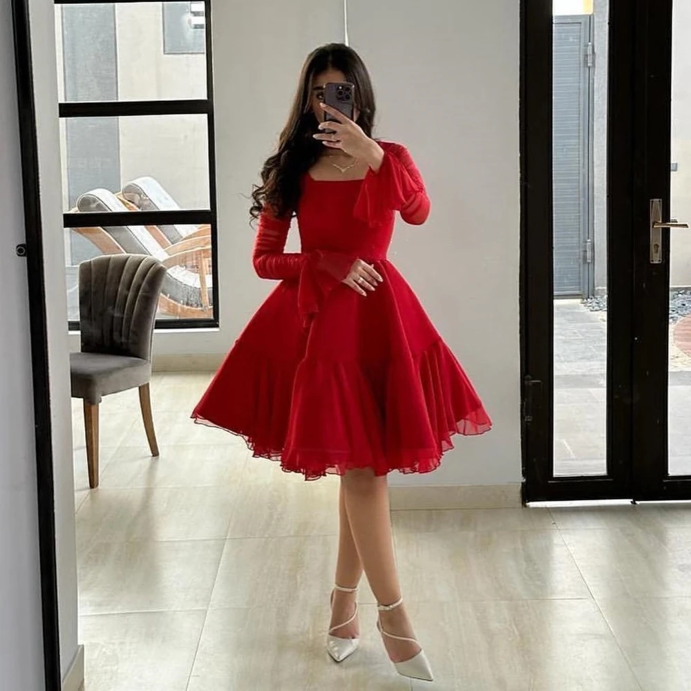 

Jiayigong Satin Ruffles Draped Homecoming A-line High Collar Bespoke Occasion Gown Knee Length Dresses