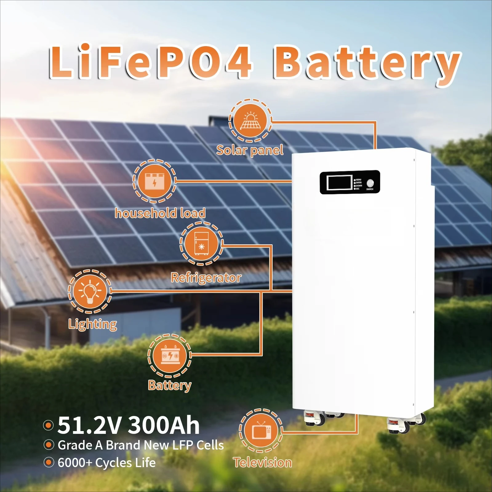 African 10KWH 15KWH Lifepo4 Powerwall Lithium Solar Battery 48v 200ah Fast Power Supply Powerwall 20kw