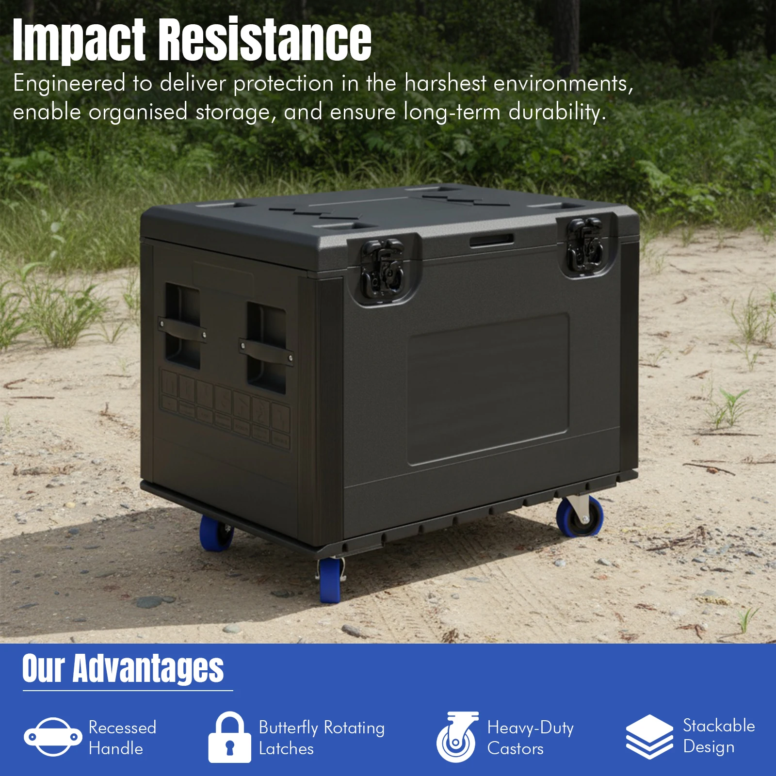 

Outdoor Stall Wheeled Tool Box with Wheels Dustproof Trunk Shipping Case Waterproof for Pro Audio & DJ Equipment Storage