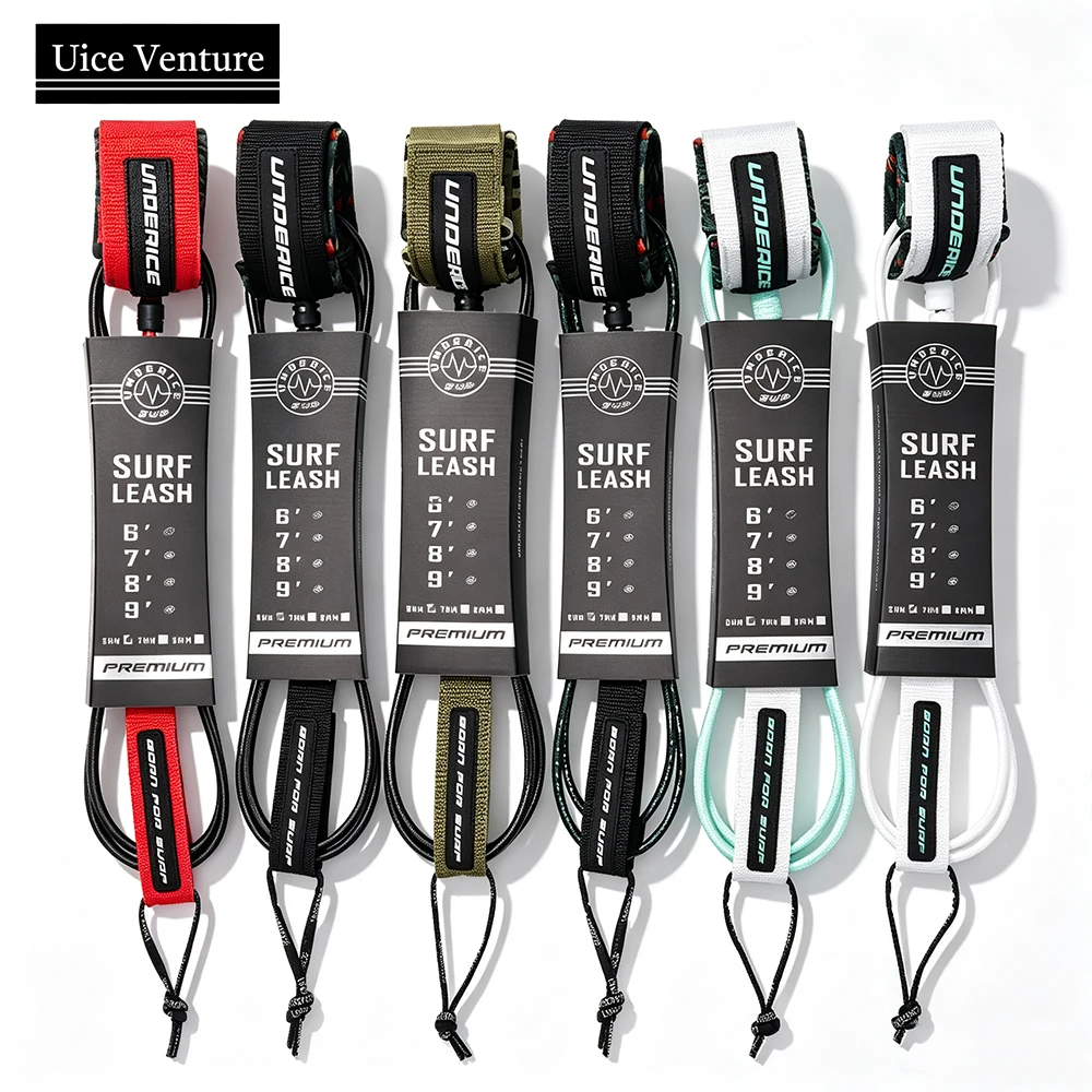 Surfboard Leash Surf SUP Board 7mm 6-9FT Paddle Surf Accessories Surfing Leash For All Surfboard Foot Rope Surf Accessories
