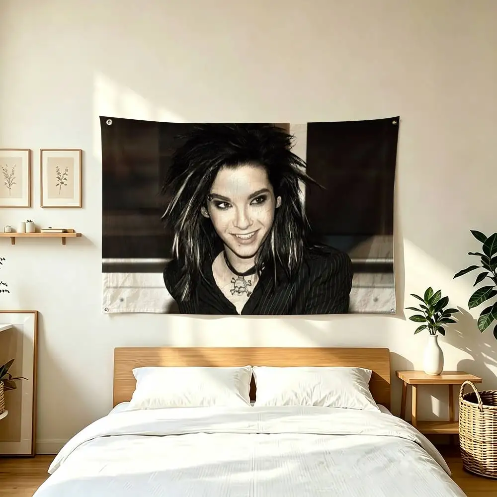 B-Bill Kaulitz Tokio Hotel  Flags Wall Hanging Tapestry Outdoor Garage Room Decorative flag Background Blanket