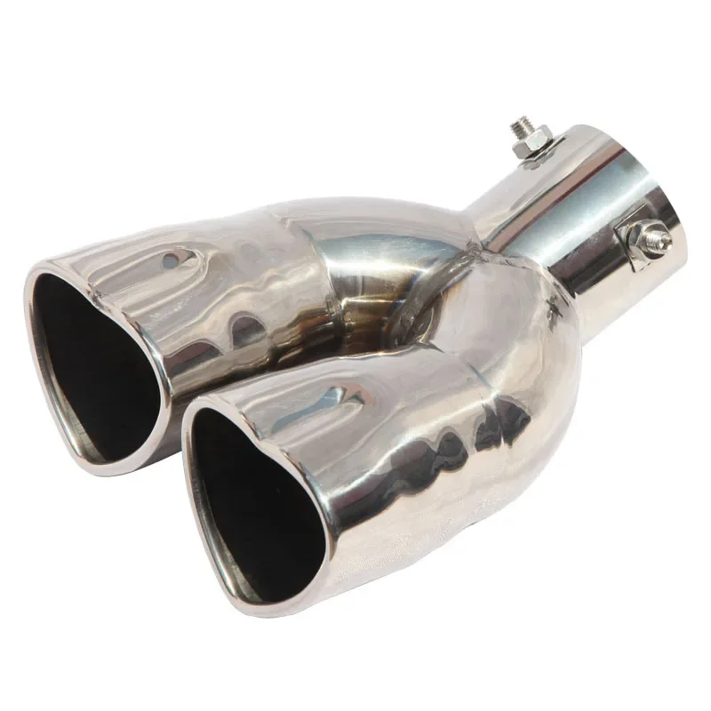 Heart Shaped Double Row Universal Colorful Car Tail Throat Thickened Stainless Steel Exhaust Muffler For