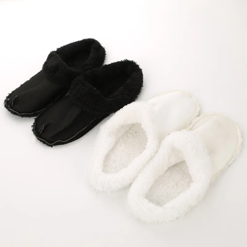 Thick-fibered Slippers Removable Cotton Socks Winter Warm Ankle Sock Shoe Charms Thicken Plush Insole  For Women Men Shoe