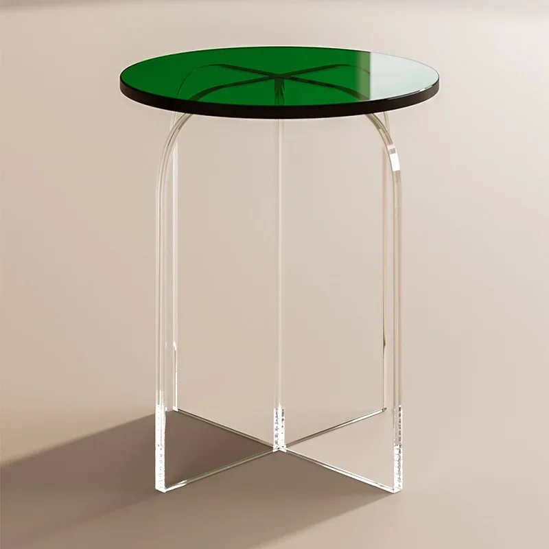 Light luxury transparent makeup chair household cream style living room stool simple bedroom solid wood pole