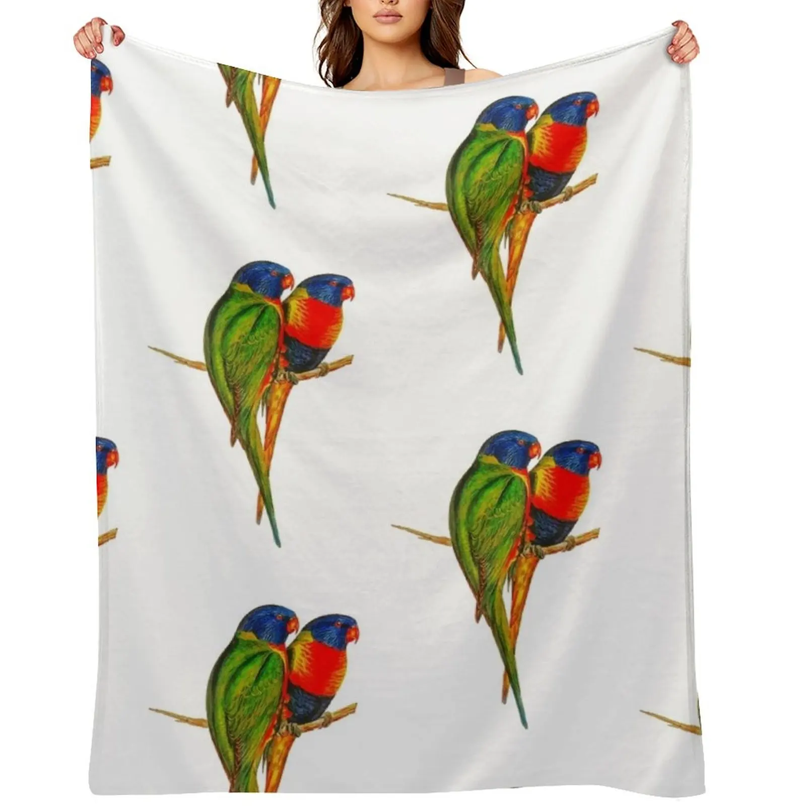 

Rainbow Lorikeet Bird Australian Throw Blanket blankets and throws cosplay anime Winter beds warm winter Blankets