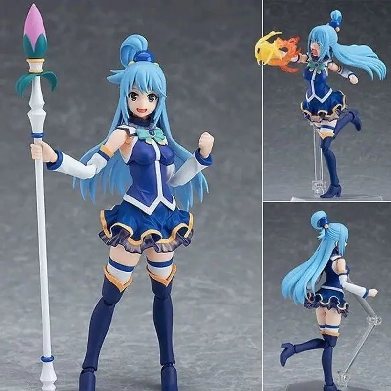 #399 KonoSuba Aqua Anime PVC Figure Cute Goddess Collectible Model Desktop Car Ornament Home Decor Birthday Holiday Gift