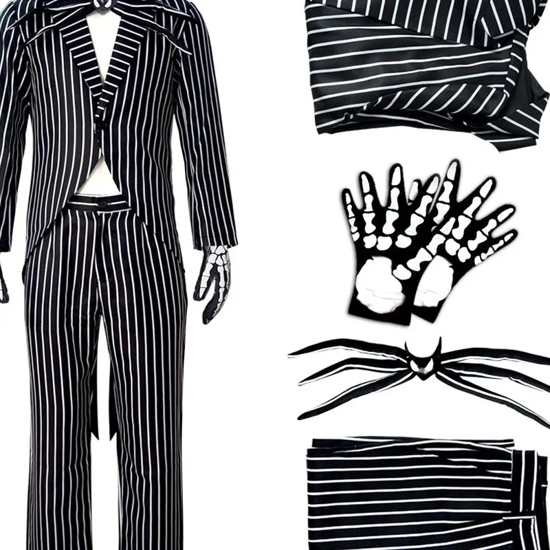 أزياء جديدة لعام 2025 من Cisas Night Scrs Ja التأثيرية للرجال مجموعة كاملة من أزياء الهالوين الهيكل العظمي Ja أزياء المسرح الصينية التقليدية