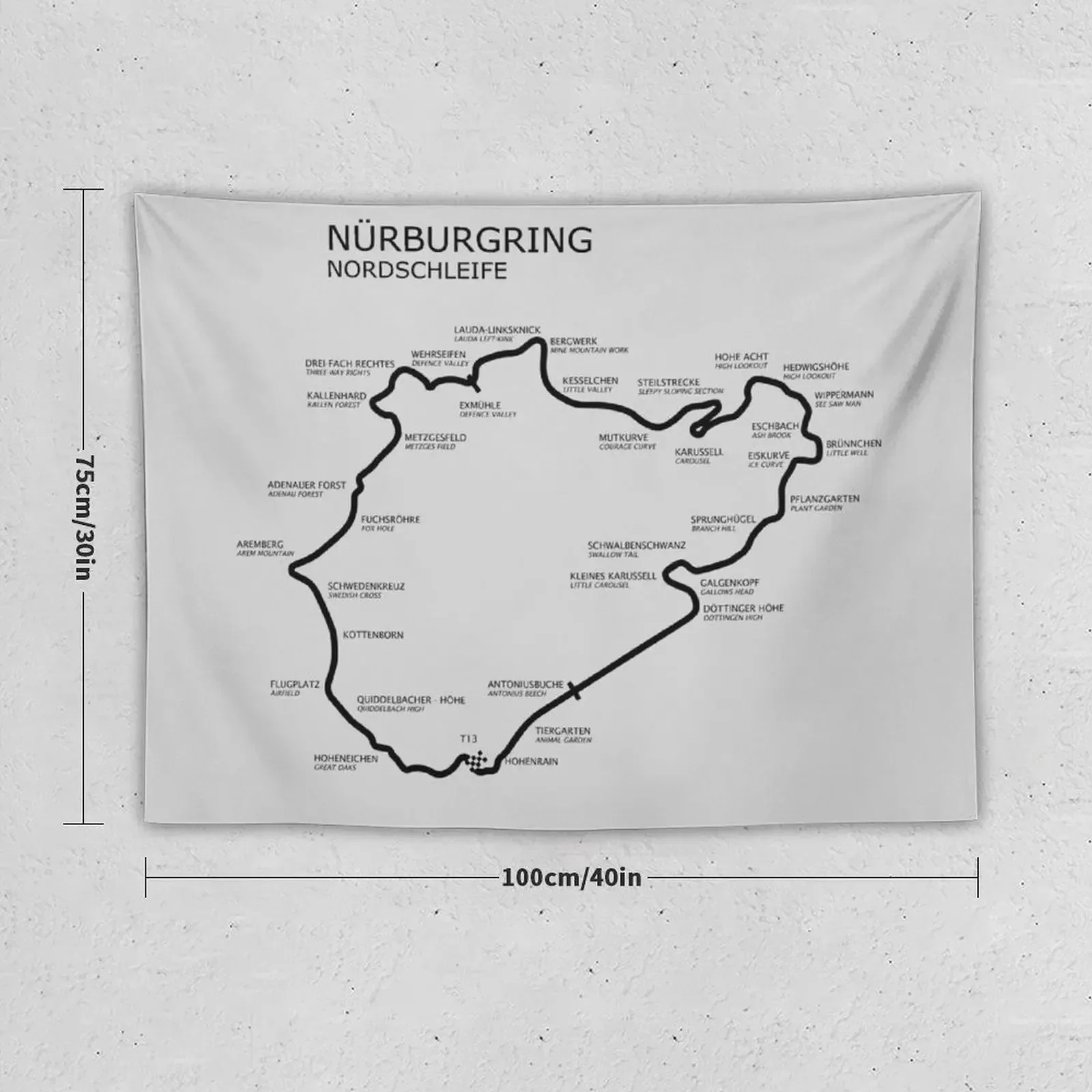 The Nurburgring - Nordschleife Tapestry Room Design Decorative Wall Murals Outdoor Decor Tapestry