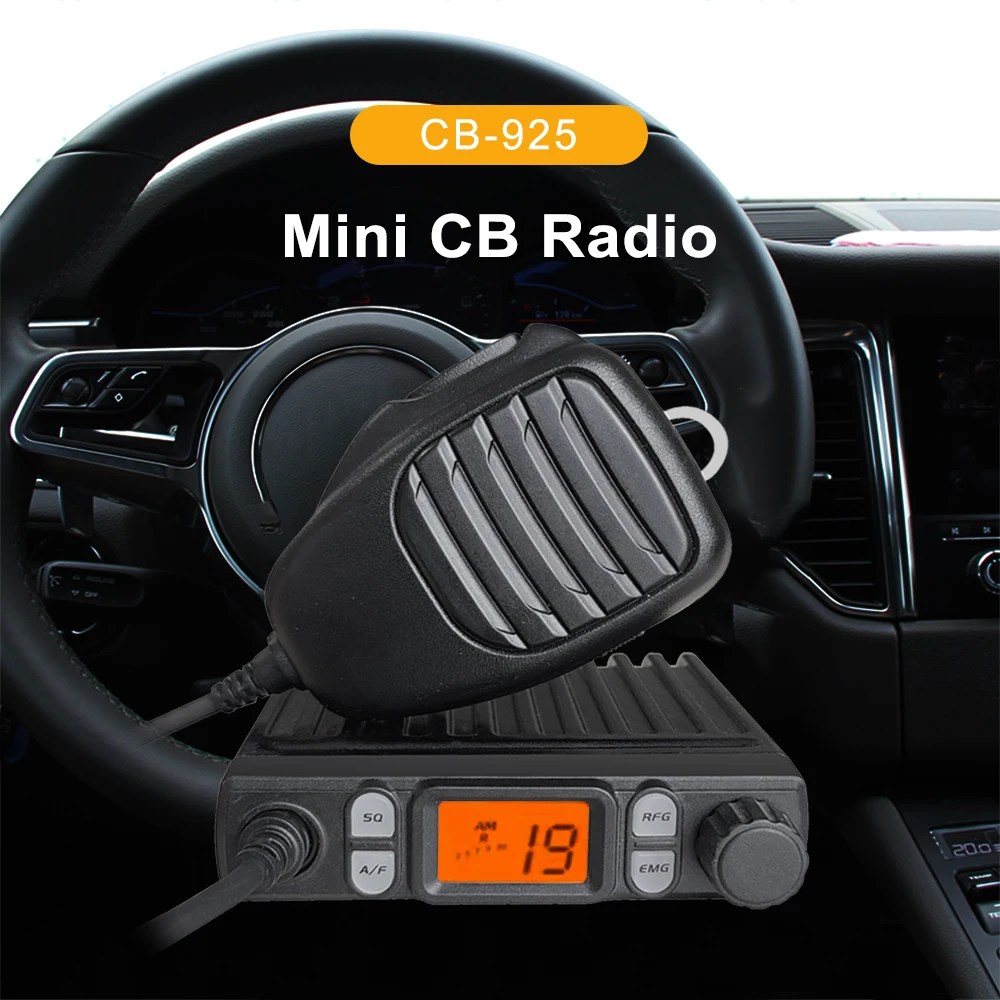 ANYSECU CB925 AM/FM CB Radio 25.615--30.105Mhz 8W Hand-held Car Mini radio Meter Amateur Mobile Radio