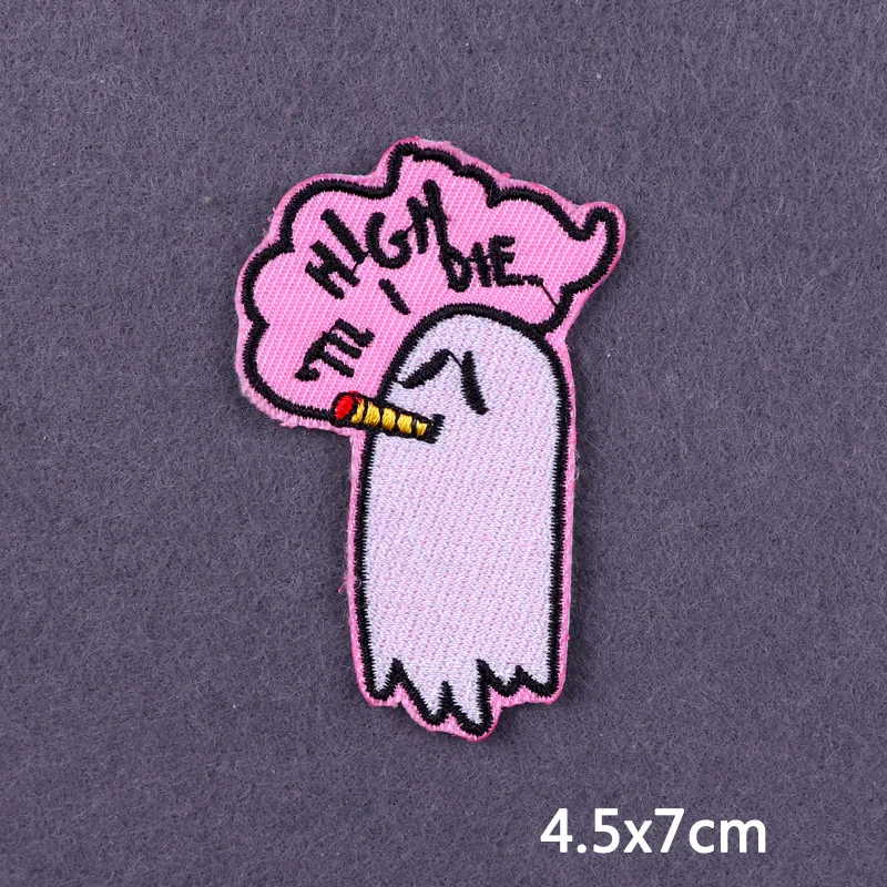 Flamme Schädel Patch Kleidung Punk Bestickt Patches Für Kleidung Eisen Auf Patch Auf Kleidung Thermoadhesive Patches Jacke Abzeichen DIY – Detail 28