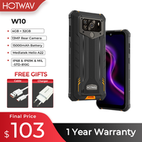 HOTWAV W10 Rugged Smartphones, 15000mAh Ultra Large Battery, Android 12 OS, MTK6761, 6.53 \