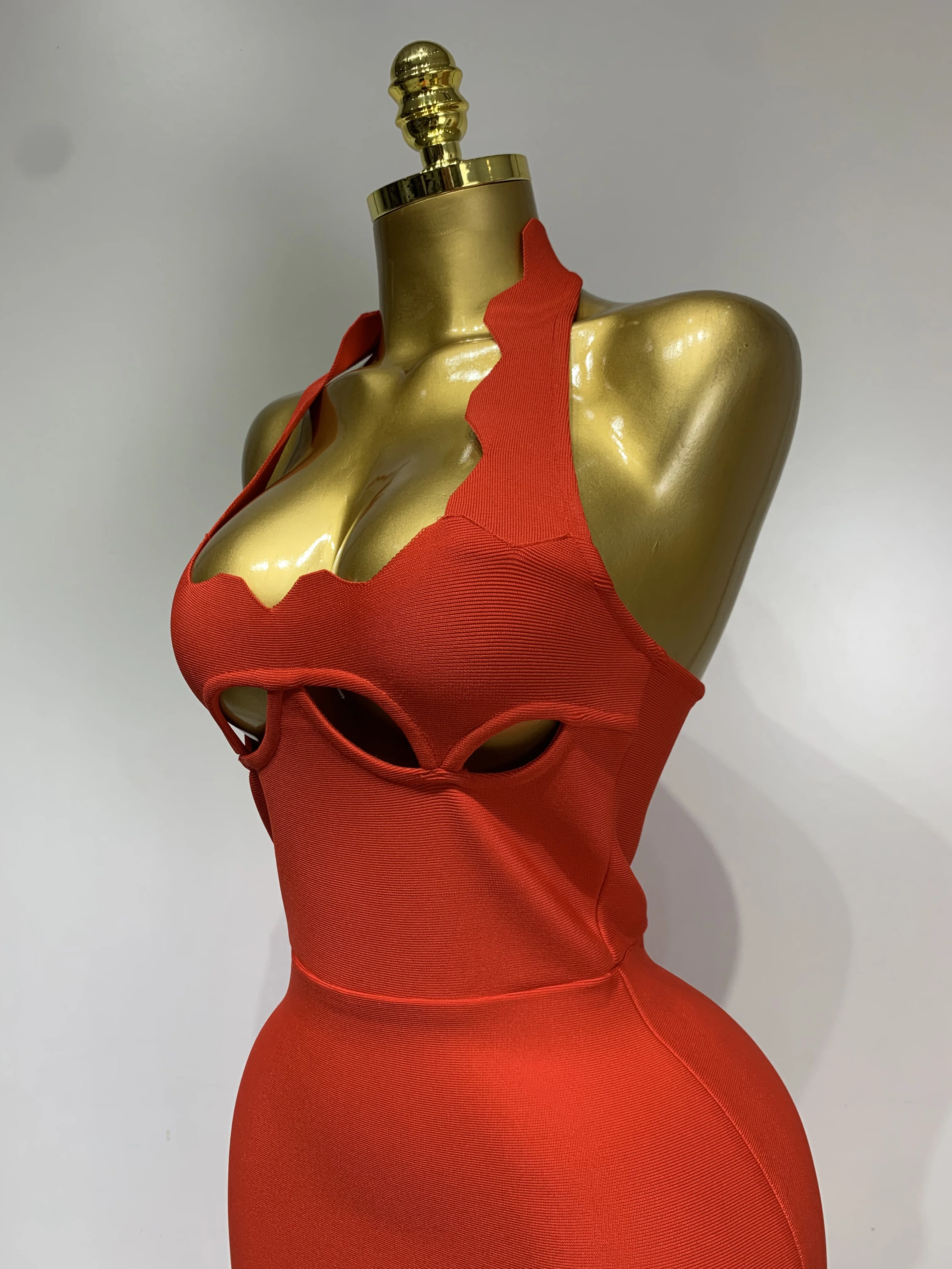 Women Halter Neck Sexy Cut Out Backless Bandage Long Dress Celebrity Elegant Evening Party Luxury Birthday Nightclub Dress