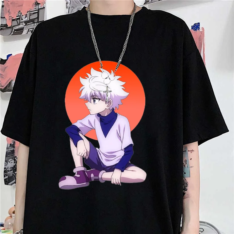 New Killua Zoldyck graphic T-shirt men's loose summer round neck Killua Zoldyck shirt anime Harajuku T-shirt tops