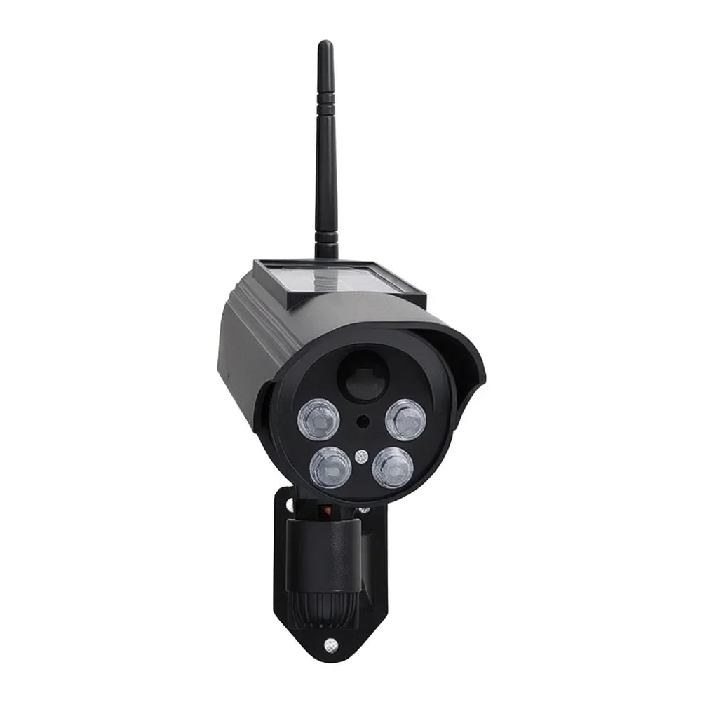 Solar Powered Fake Security Camera with Waterproof Design and Motion-Activated Rotation for Home Exterior Deterrence