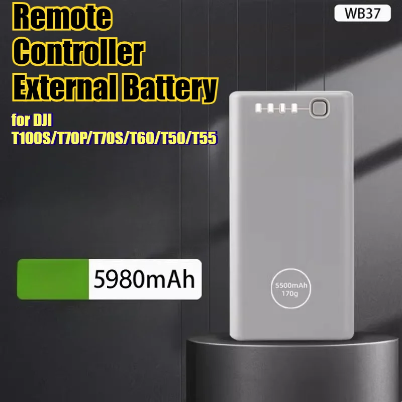 

Внешний аккумулятор для пульта дистанционного управления 5980 мАч - Высокоемкий литий-ионный перезаряжаемый аккумуляторный блок для DJI T100S/T70P/T70S/T60/T50/T5
