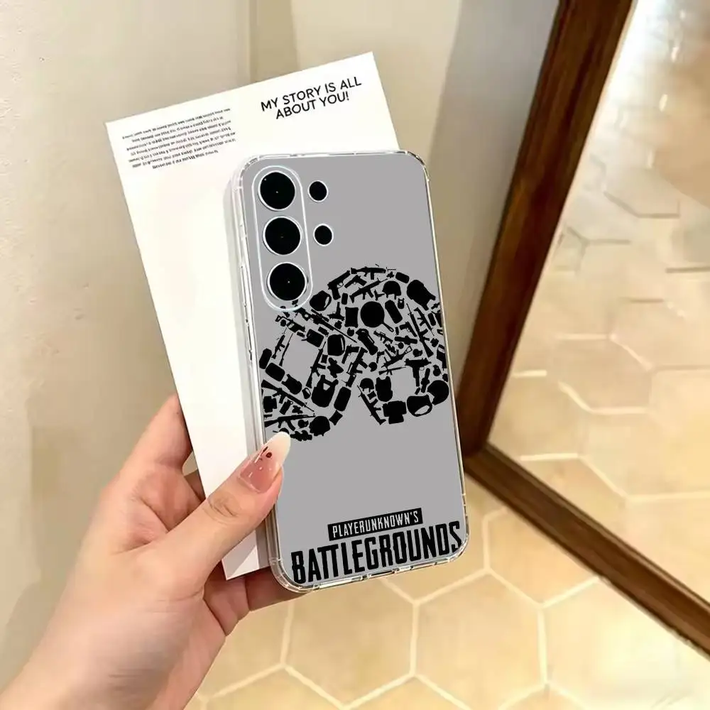 one C-Chicken Game-P-PUBG  ransparent Slim Soft CovePhone Case For Samsung S 25,24,23,22,30,21,10,9,Ultra,Plus,Lite,FE,4,5 G