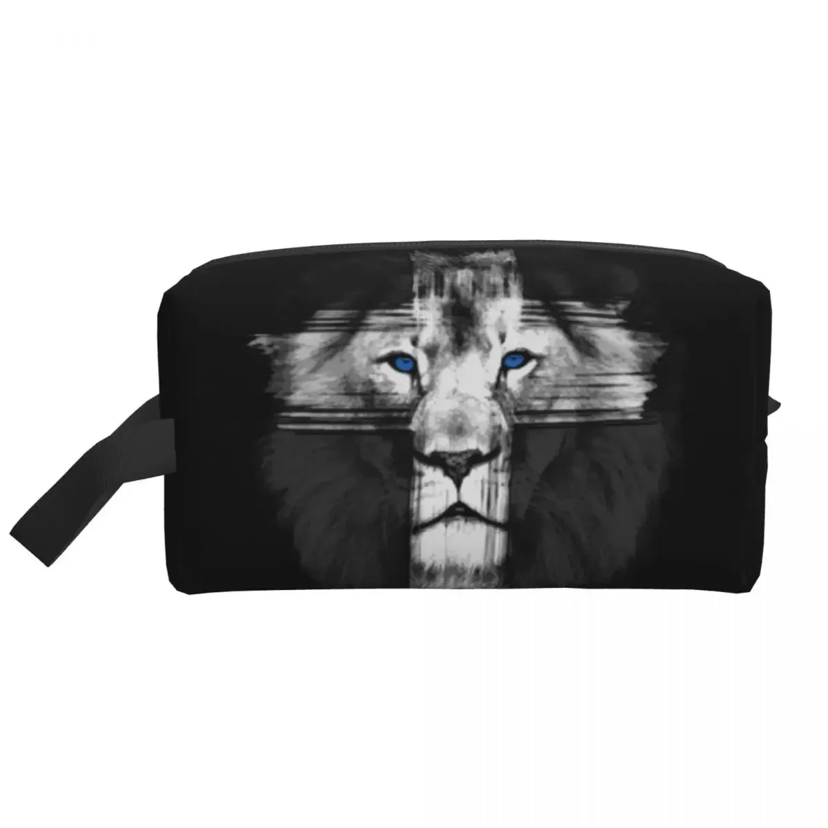 Cool Lion Of Judah Cross Travel Toiletry Bag for Women Christian Faith Makeup Cosmetic Organizer Beauty Storage Dopp Kit