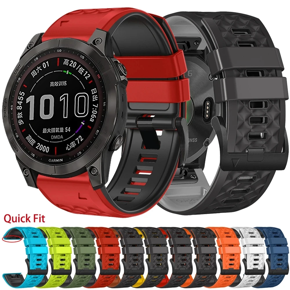 22 26MM QuickFit Watchband For Garmin Fenix 7X 7 6 6X Pro Silicone Smartwatch Strap Fenix 5 5X Plus 3 HR Epix 2 EasyFit Bracelet