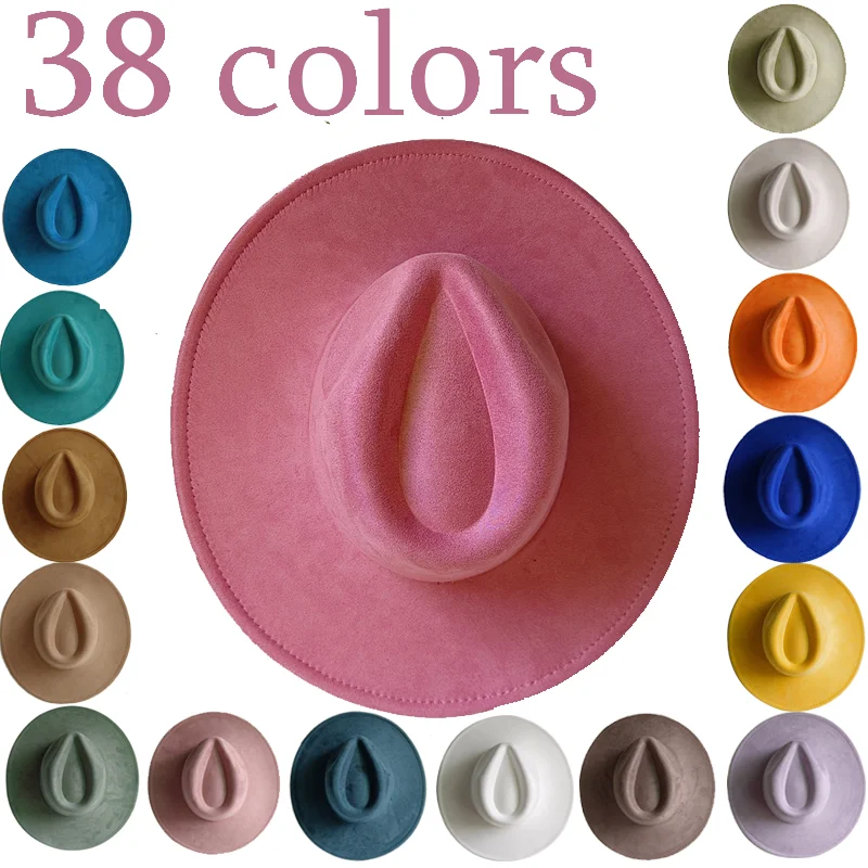 Pyrography Suede Fedora Rancher Hats Blank Hats for Burning Multicolor Heart Shaped  Brim Unisex Jazz Hat Church Hat