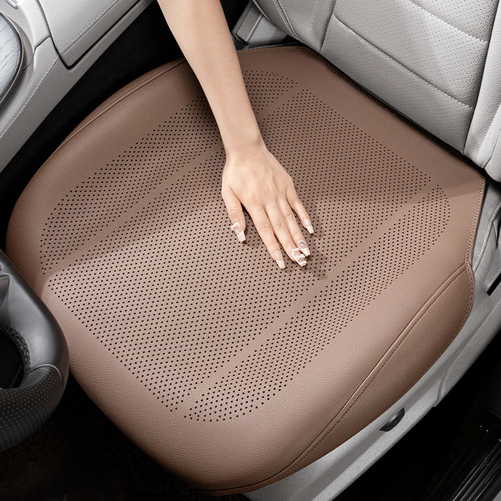 New Car Seat Cushion Leather Thin Breathable Hole Summer Car Interior Seat Cover Four Seasons Universal Automotive Parts