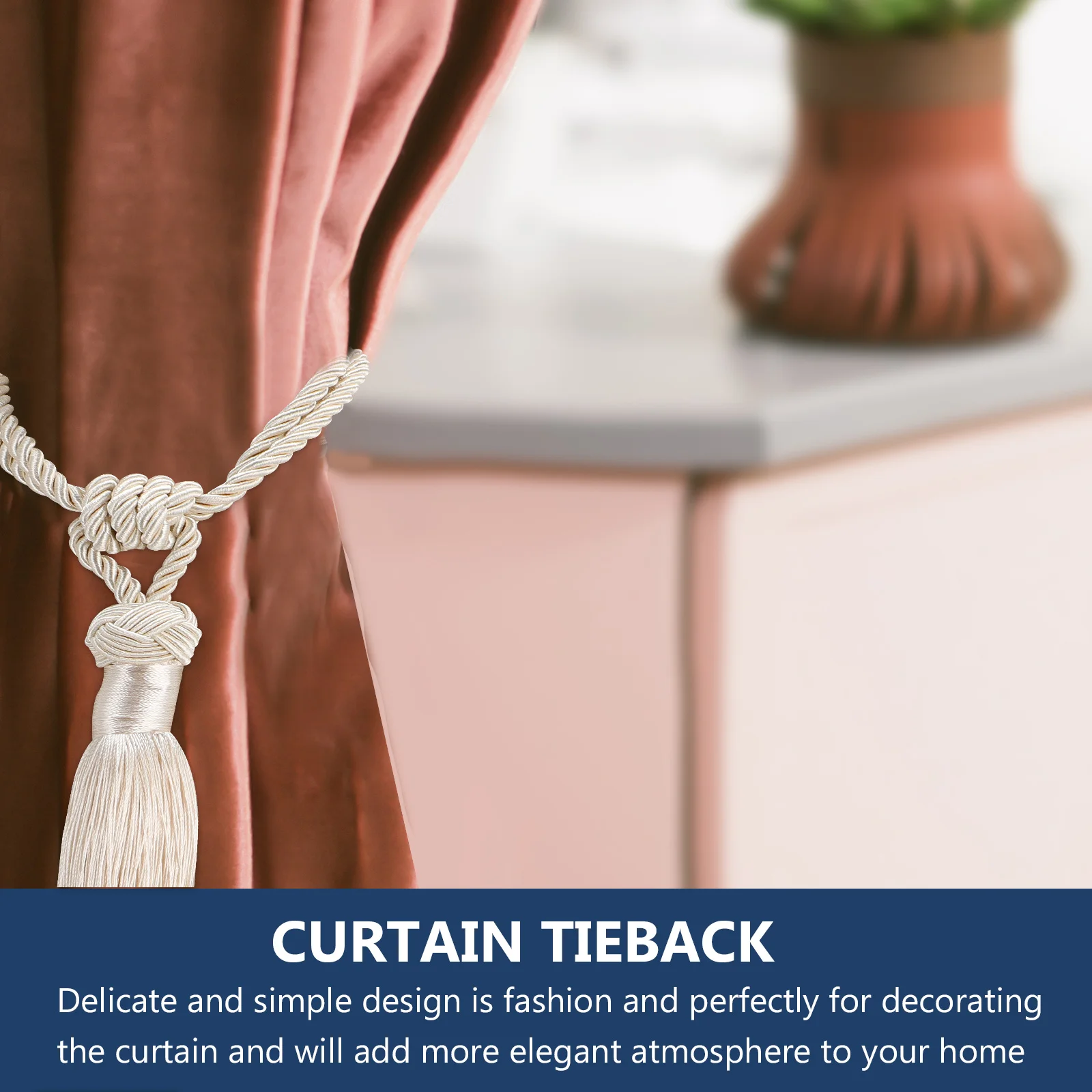 2 قطعة تيباكس الستار المنسوجة شرابة نمط أنيقة التعادل الحبال لغرفة المعيشة غرفة نوم فندق استخدام الستار تيباكس حبل التعادل ظهورهم