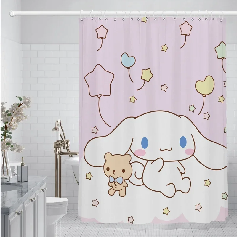 

Bule Sanrios Cinnamorrll Shower Curtain Cute Shower Curtain Bathroom Waterproof Bath Curtain with Hooks Washable Cloth Decor