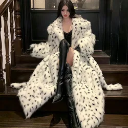 Fur & Faux Fur 2025 Winter Warm Women Fur Coat Fashion High Quality Temperament Long Sleeve Women Fur Coat Female Overcoat H146