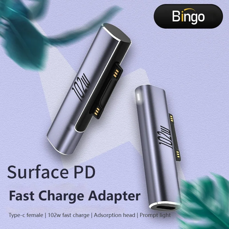 

Surface Connect Plug to USB C PD 15V 3A Charging Adapter Compatible With Surface Pro 7/6/5/4/3 Surface Laptop3/2/1 Book Go